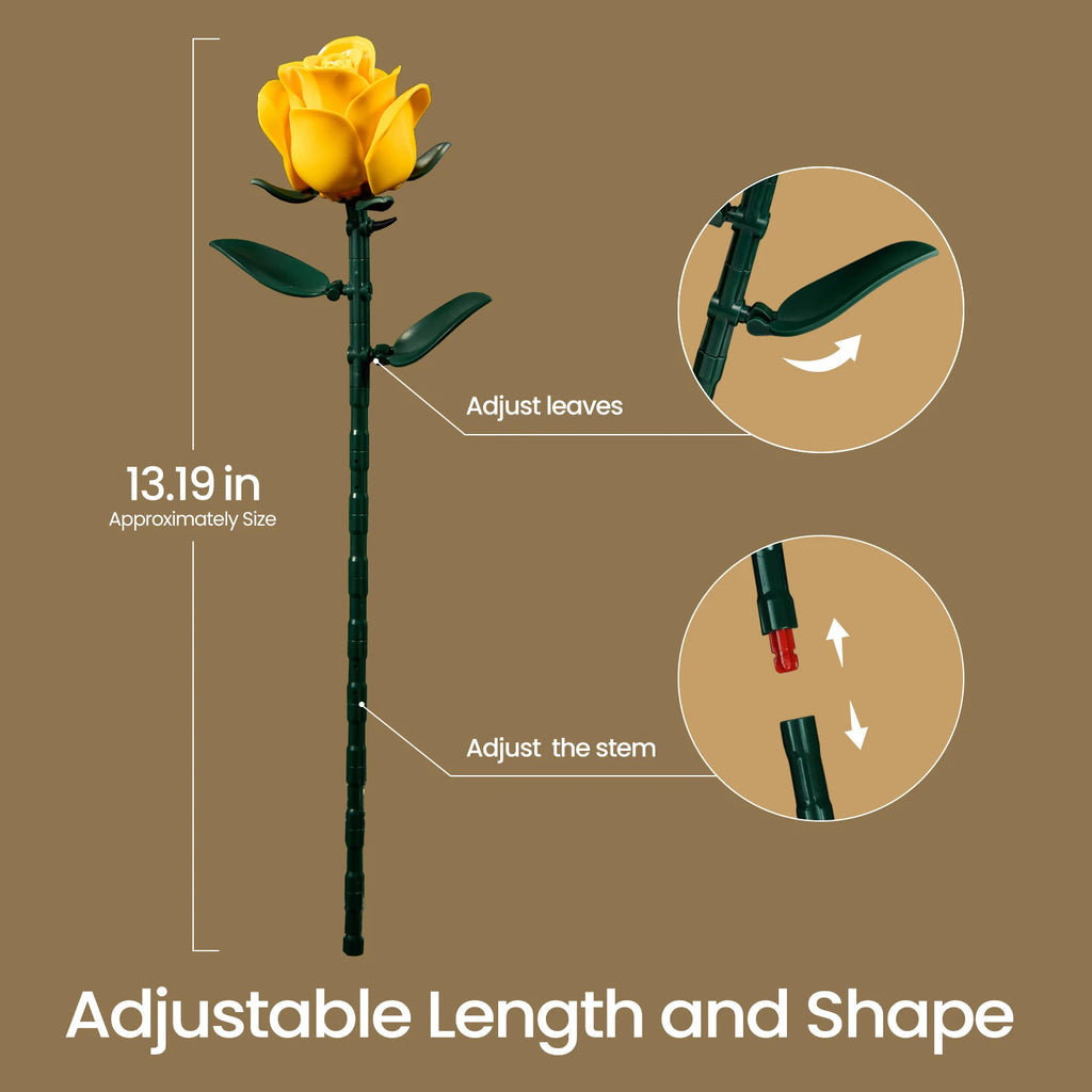 Yellow Flower Bouquet Building Block Set For Home Decor