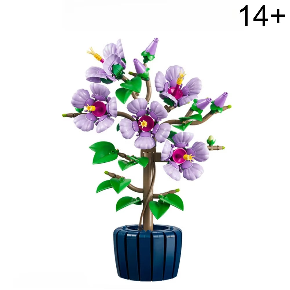 Hibiscus Bonsai Flower Building Block Set, 660 Pieces