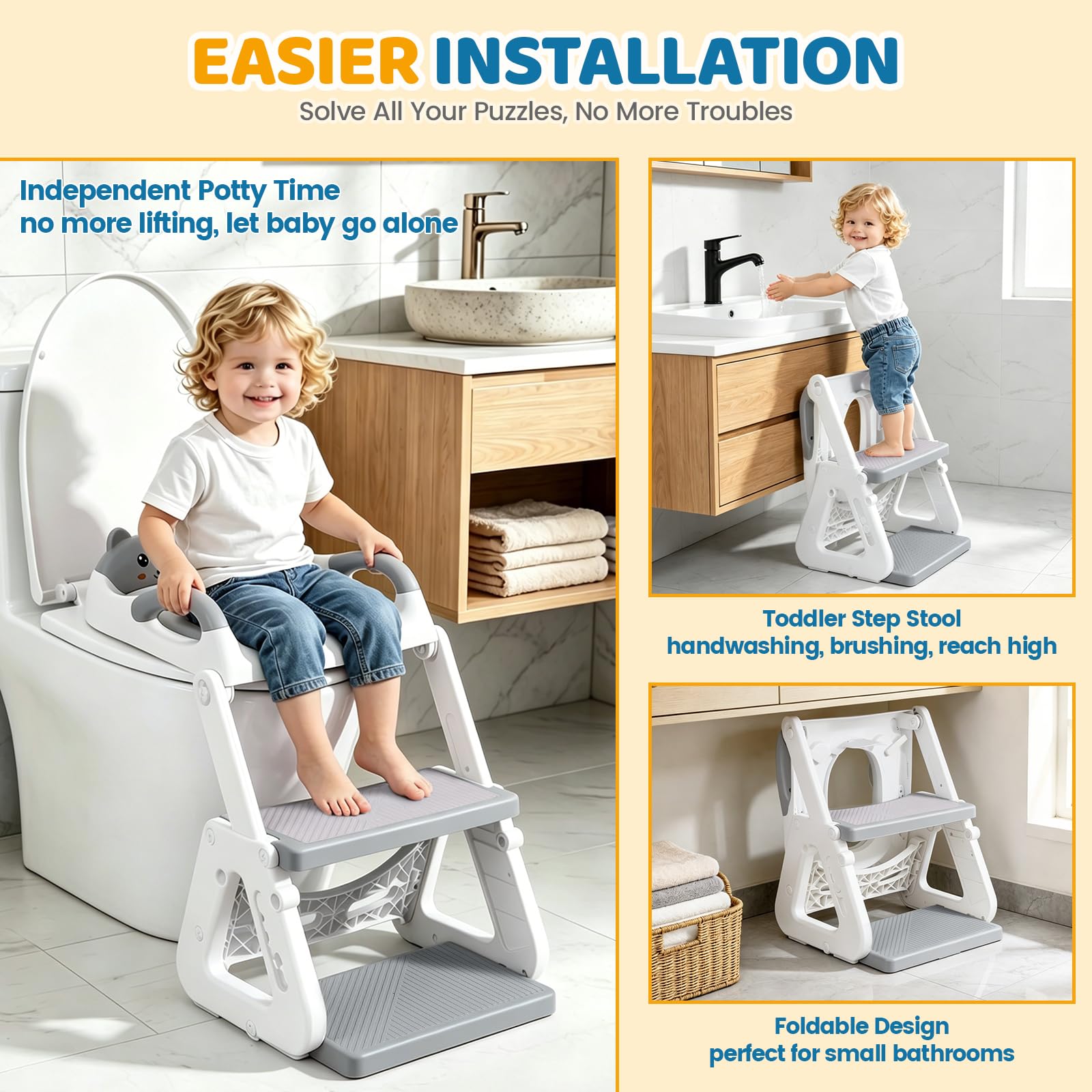 Potty Training Seat with Step Stool Ladder for Toddlers