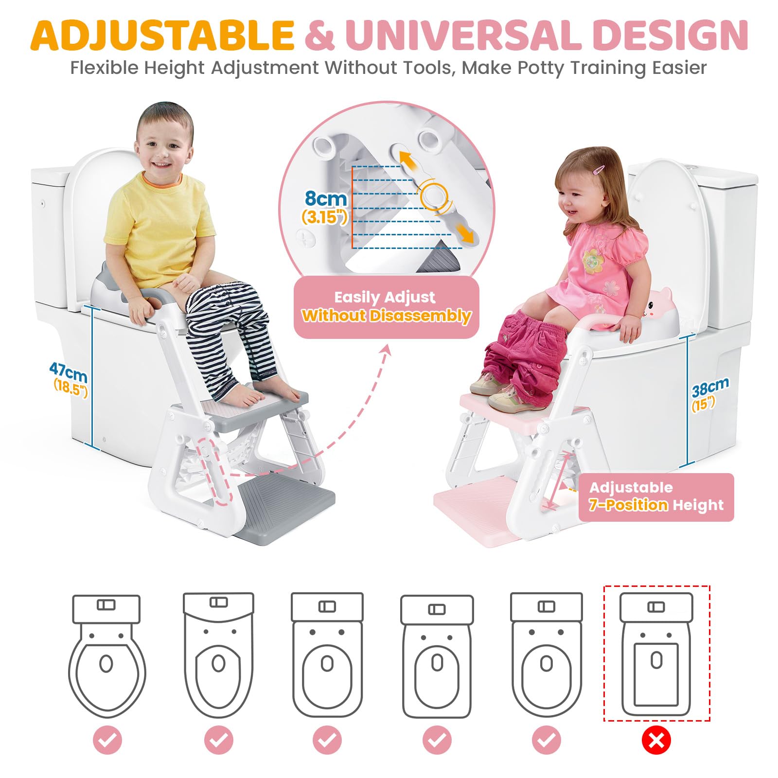 Potty Training Seat with Step Stool Ladder for Toddlers