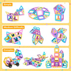 Magnetic Building Blocks Tile Set for Kids – ABS STEM Construction Toy 70/76/86 Pcs, Ages 3+