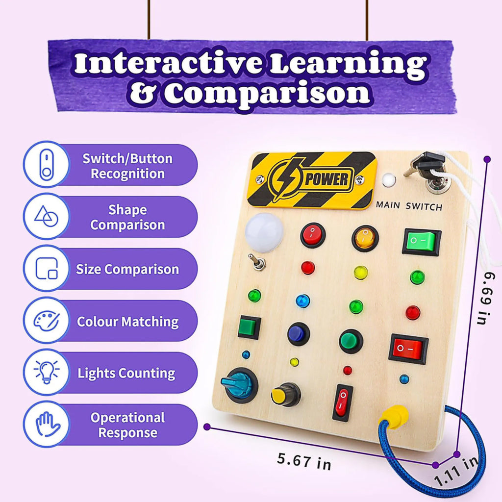 Montessori Wooden Switch Busy Board