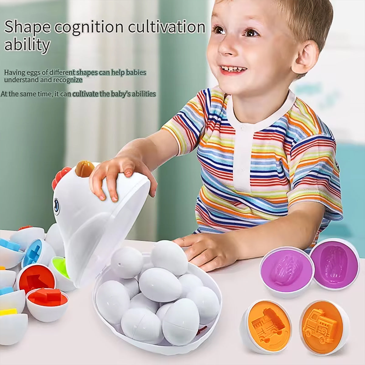 Matching Eggs Learning Toy with Chicken Storage Case