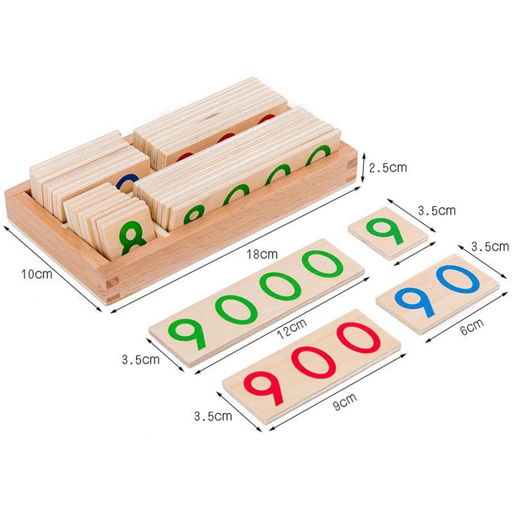 Montessori Wooden Number Cards 1–9000