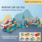 Dinosaur Race Track Playset with 10 Mini Cars & Parking Garage