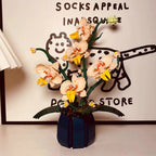 Orchid Flower Bouquet Building Block Set For Desk Decor