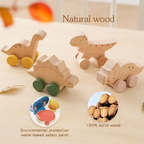 Montessori Wooden Dinosaur Car Toy