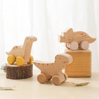 Montessori Wooden Dinosaur Car Toy