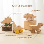 Montessori Wooden Dinosaur Car Toy