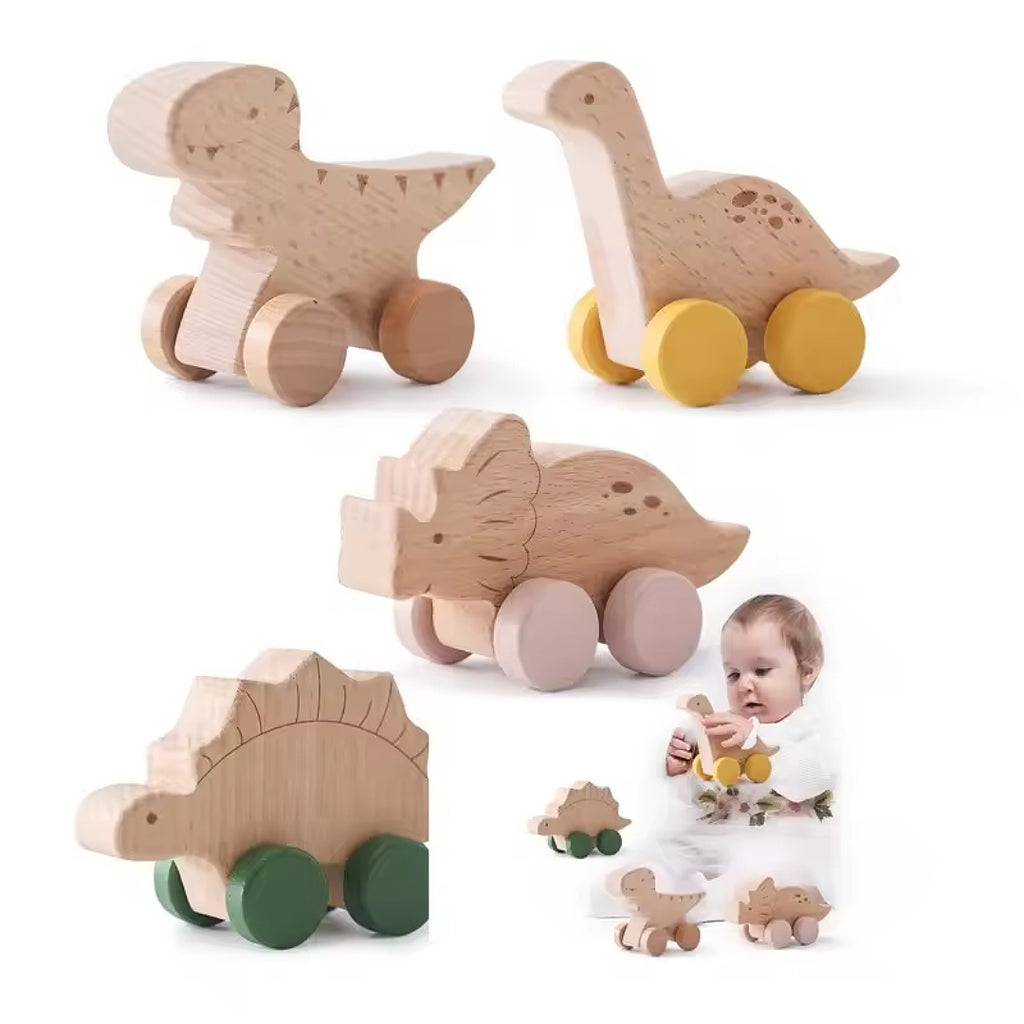 Montessori Wooden Dinosaur Car Toy