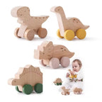 Montessori Wooden Dinosaur Car Toy