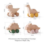 Montessori Wooden Dinosaur Car Toy