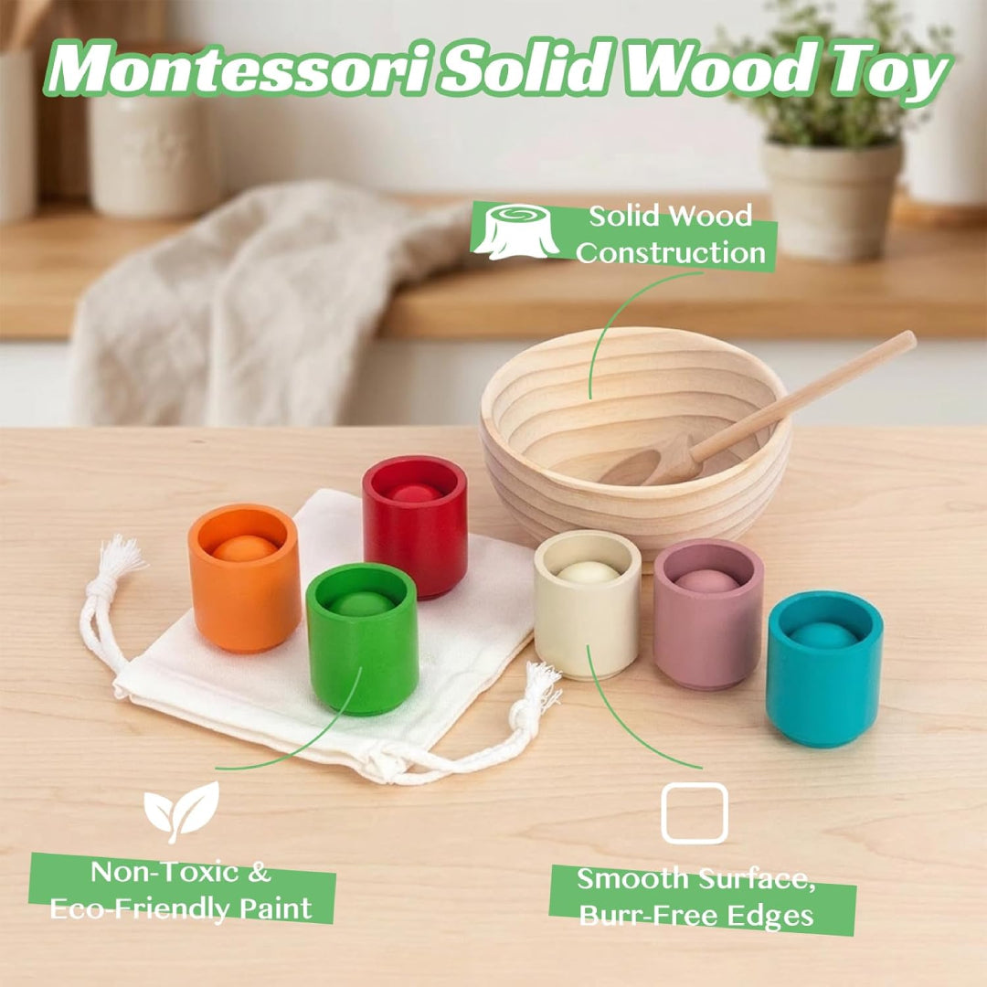 Montessori Rainbow Ball Sorting Game