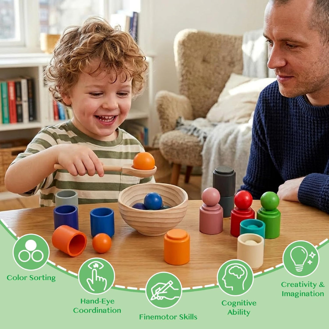 Montessori Rainbow Ball Sorting Game
