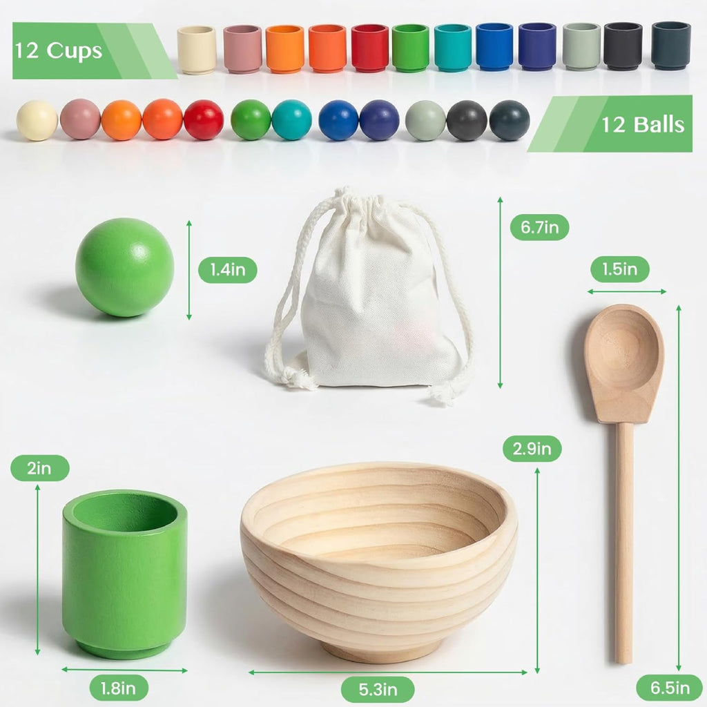 Montessori Rainbow Ball Sorting Game