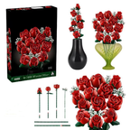 Romantic Rose Bouquet Building Block Set, 968 Pieces