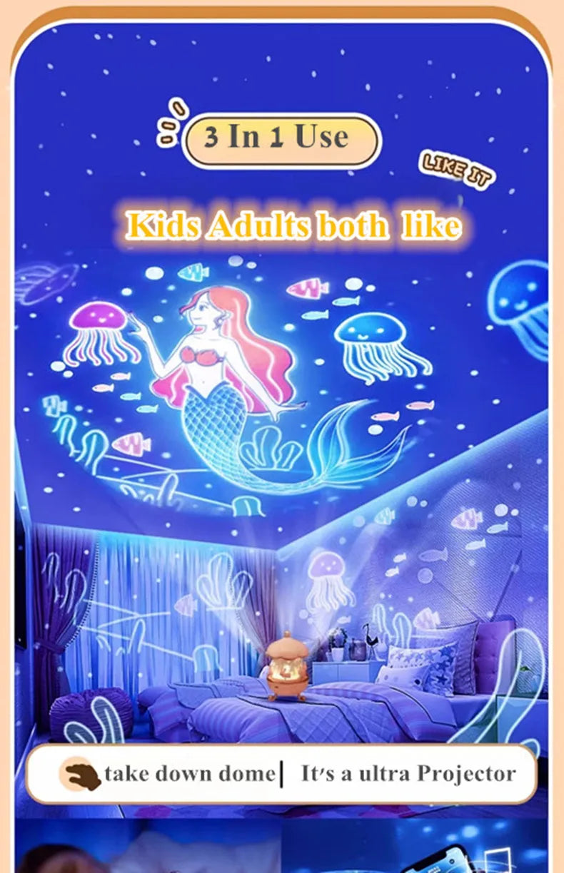 Kawaii Projector USB rechargeable kids bedroom