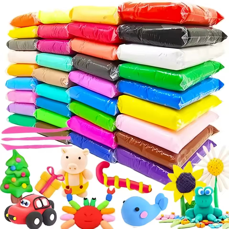 Kids Ultra Light Air-Dry Clay Set Non-Toxic Modeling Clay 12/24/36 Colors