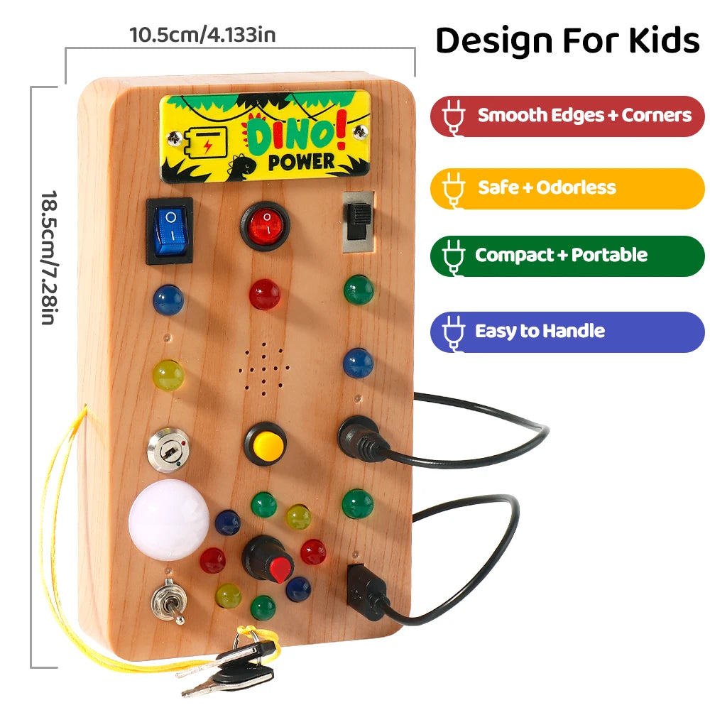Montessori Busy Board with LED Switches