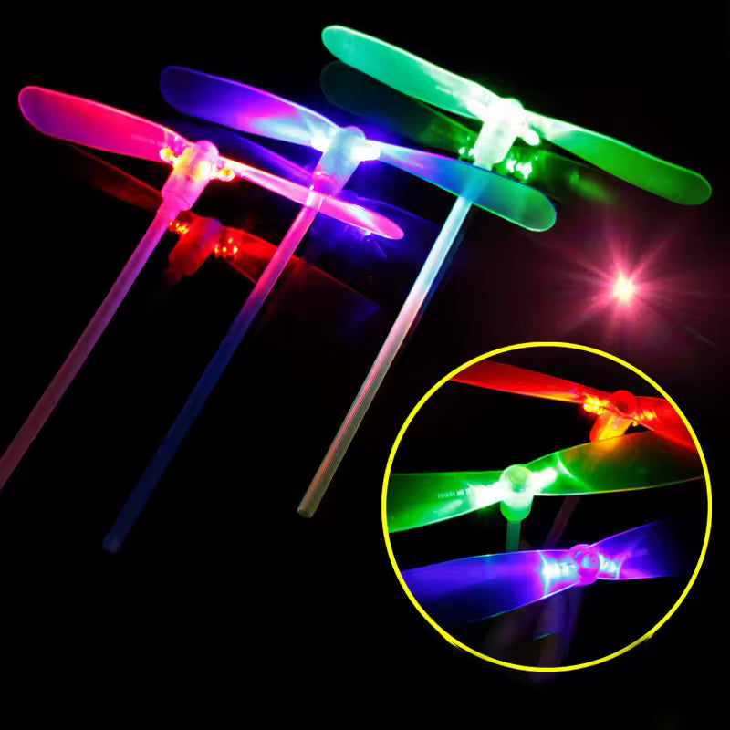 Kids LED Light-Up Flying Saucer Push Launcher Toy