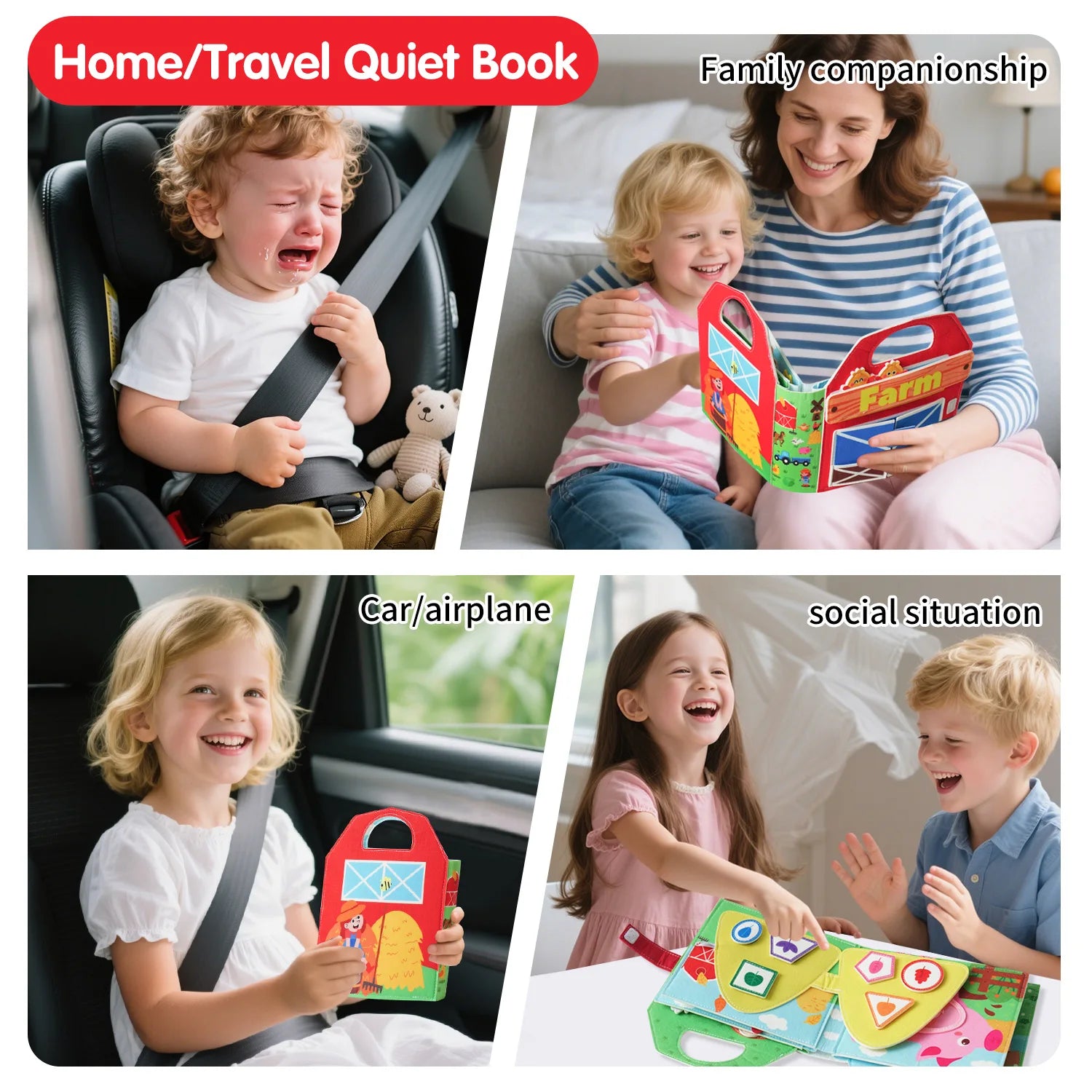 Farm busy book travel toy for kids