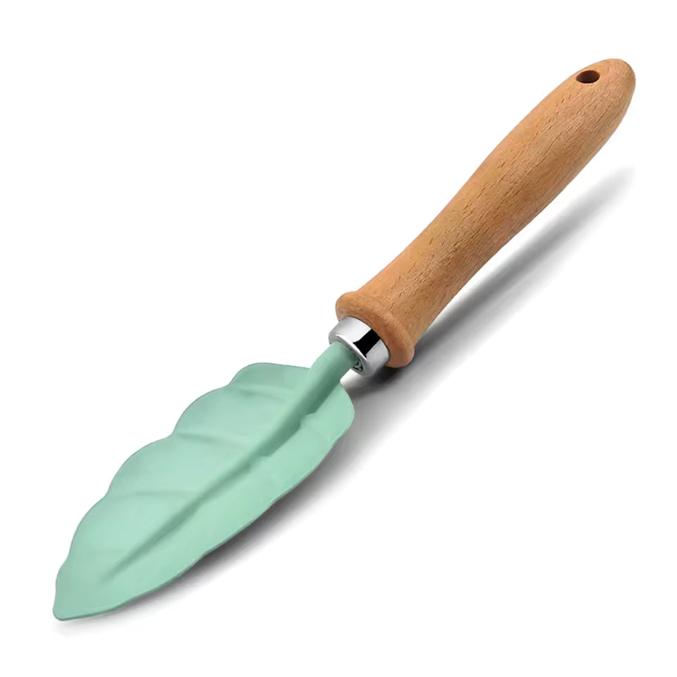 Kids Gardening Tool Set Wooden Handle Leaf Shovel, Rake and Fork Toy