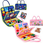 7-in-1 Felt Busy Board 16 Life Skills Activities Montessori Toy for Toddlers