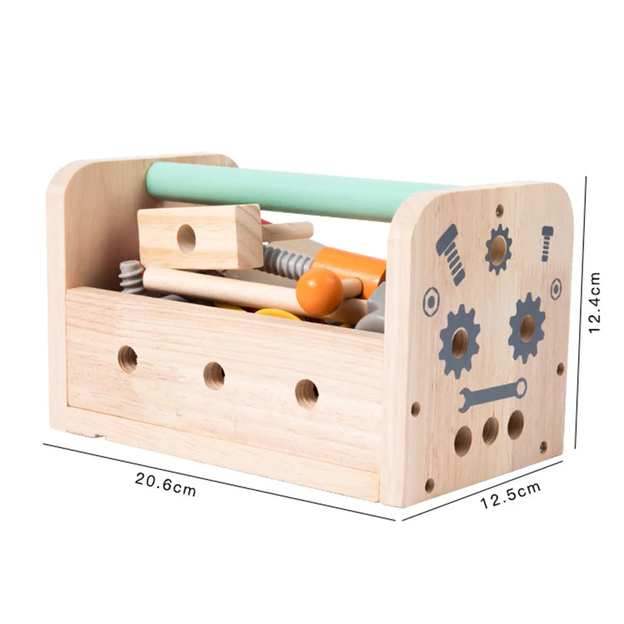 Kids Wooden Tool Bench Workbench Set, Montessori Construction Toy for Boys Ages 3+