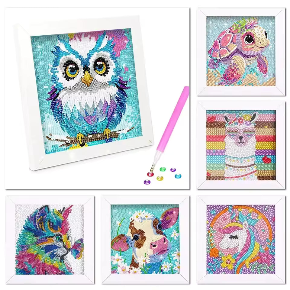 Kids 5D Diamond Painting Kit, DIY Mosaic Arts & Crafts Set for Children Ages 5+