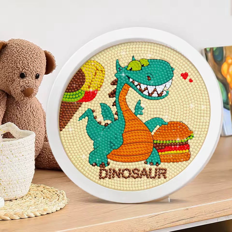 Kids DIY Round Diamond Painting Kit, Unicorn Mermaid Cartoon Mosaic Craft Set