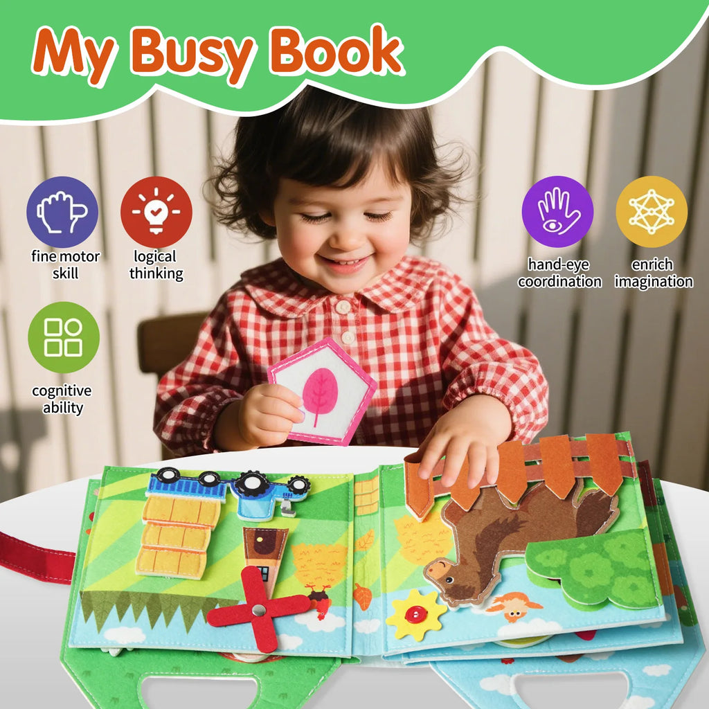 Quiet busy book for toddlers 1-3 years