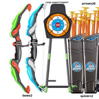 Kids LED Light Bow and Arrow Archery Set 10 Suction Cup Arrows with Target Stand