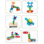 Kids Wooden Tool Bench Workbench Set, Montessori Construction Toy for Boys Ages 3+