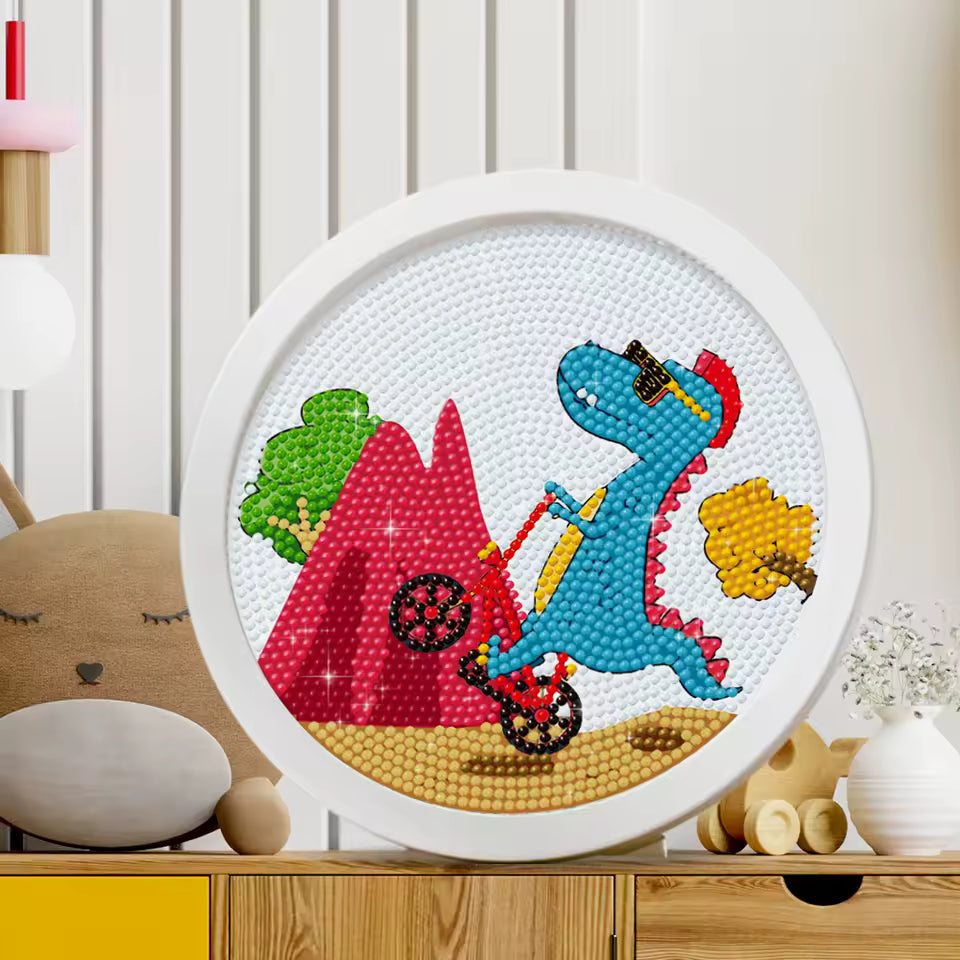 Kids DIY Round Diamond Painting Kit, Unicorn Mermaid Cartoon Mosaic Craft Set