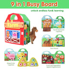 Montessori busy book farm animals finger puppets