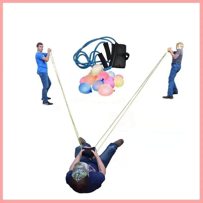 3-Person Water Balloon Slingshot Launcher 5ft for Outdoor Summer Games