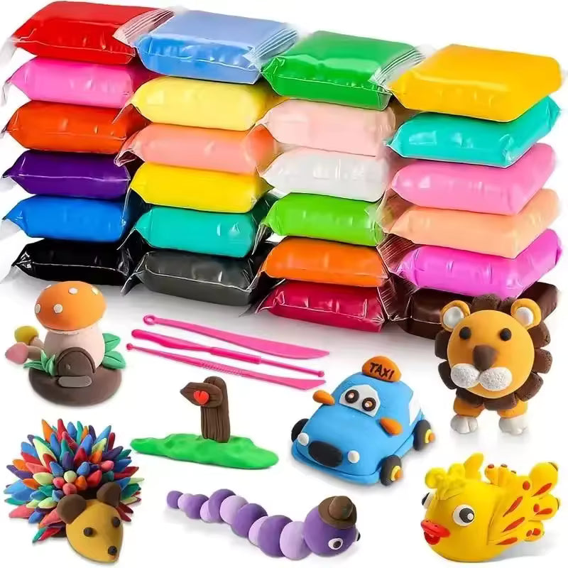 Kids Ultra Light Air-Dry Clay Set Non-Toxic Modeling Clay 12/24/36 Colors
