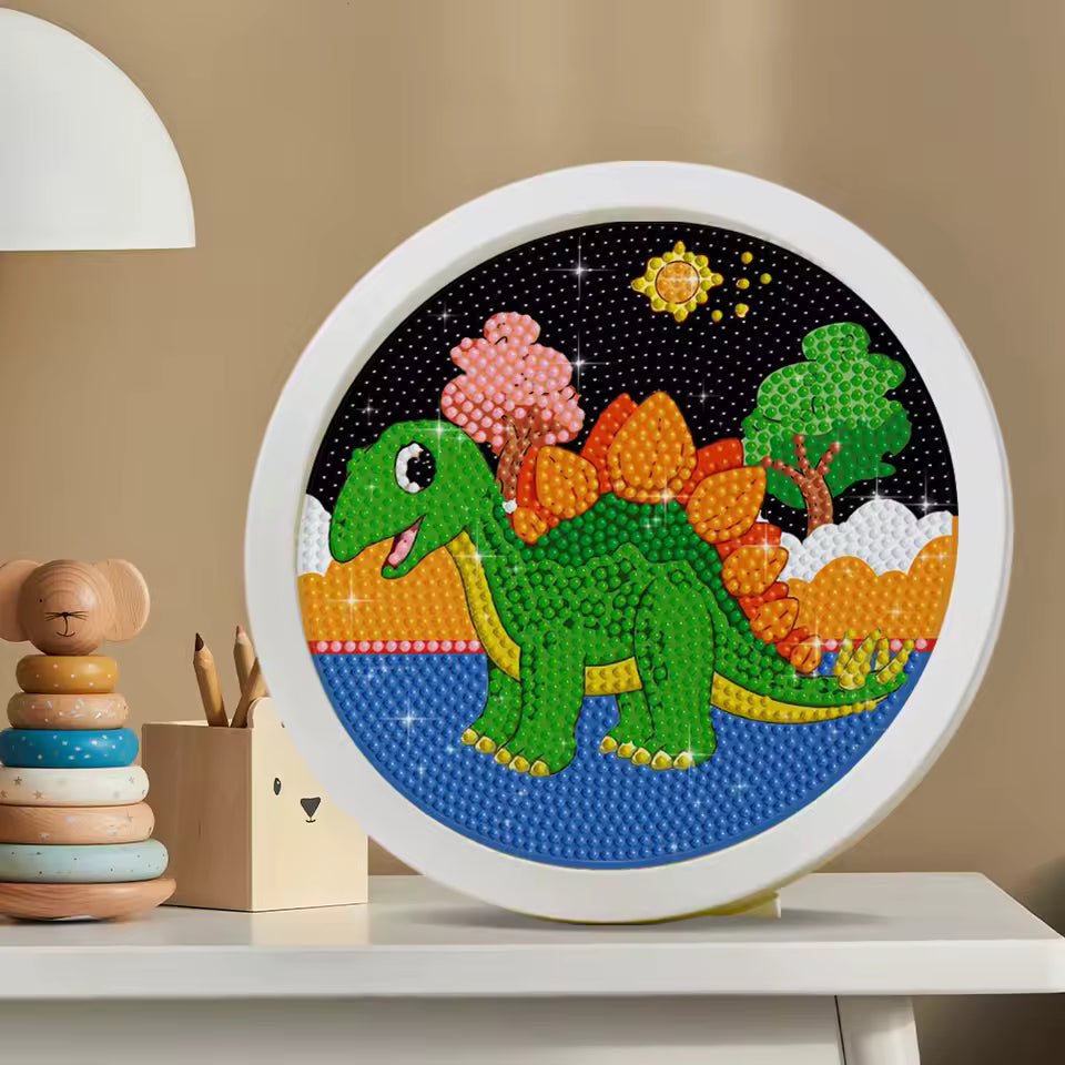 Kids DIY Round Diamond Painting Kit, Unicorn Mermaid Cartoon Mosaic Craft Set