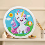 Round Diamond Painting Craft Kit, Unicorn And Mermaid Designs