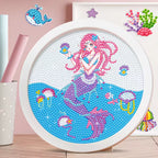 Round Diamond Painting Craft Kit, Unicorn And Mermaid Designs
