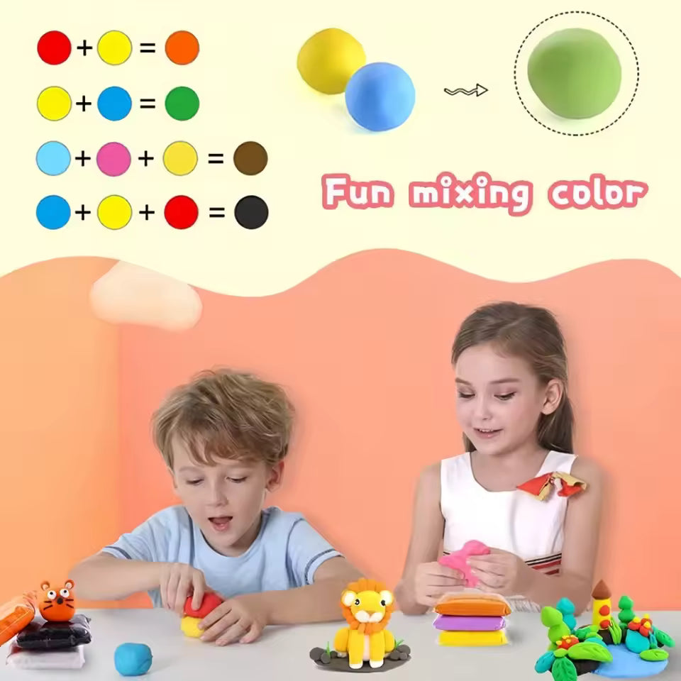 Kids Ultra Light Air-Dry Clay Set Non-Toxic Modeling Clay 12/24/36 Colors