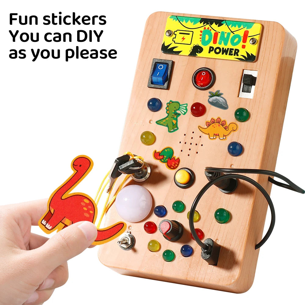 Montessori Busy Board with LED Switches