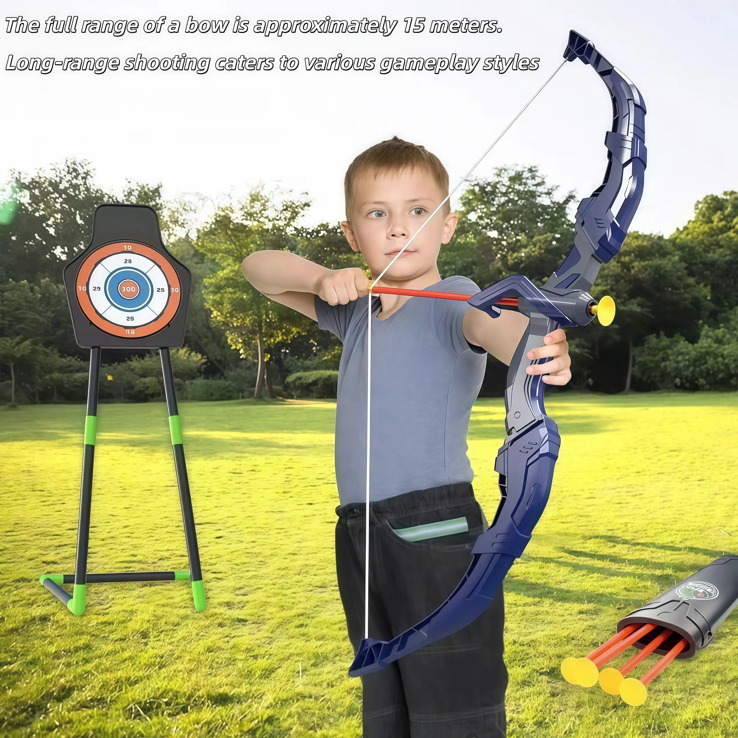 Children playing with bow and arrow set
