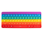 Rainbow Keyboard Pop It Fidget Toy – Silicone Sensory Bubble Popper for Kids