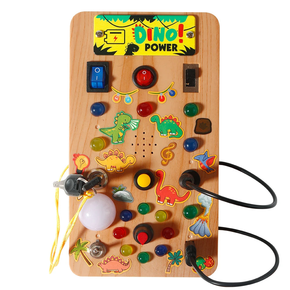 Montessori Busy Board with LED Switches