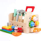 Kids Wooden Tool Bench Workbench Set, Montessori Construction Toy for Boys Ages 3+