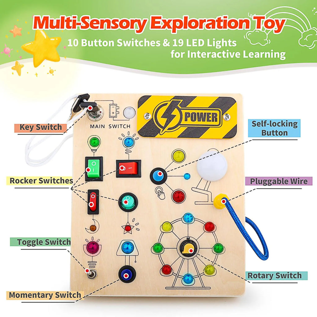 Montessori Wooden Switch Busy Board