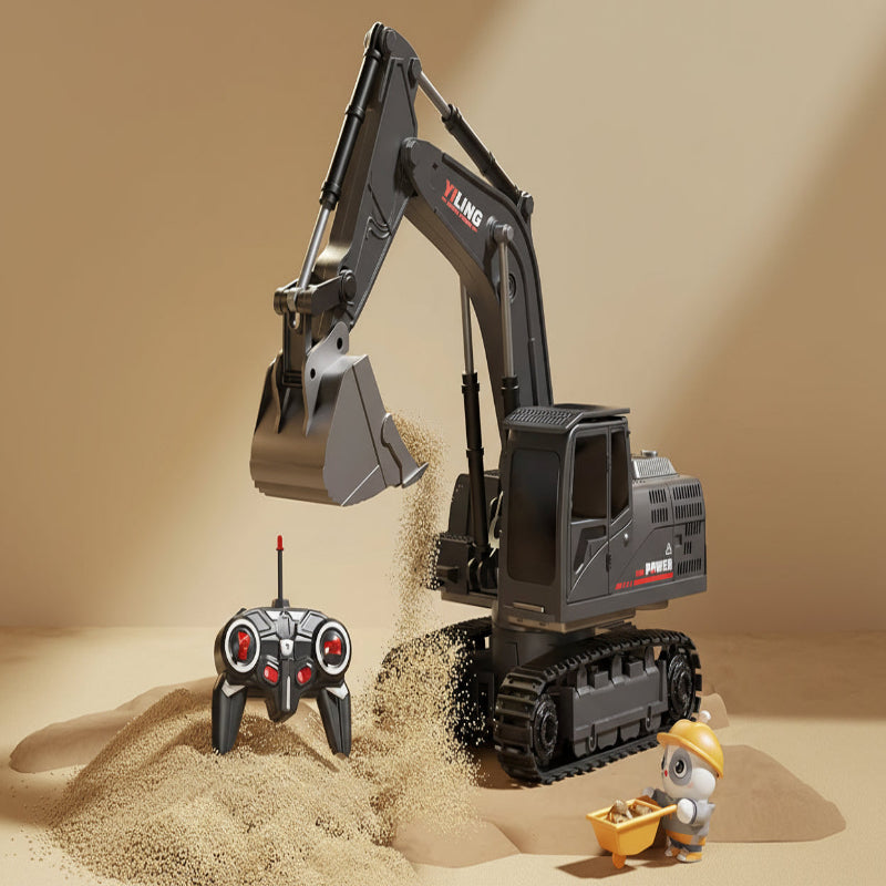Remote Control Excavator and Dump Truck Full Proportion Toy Set with Lights and Sounds for Adults Kids Boys and Girls RC Construction Vehicles