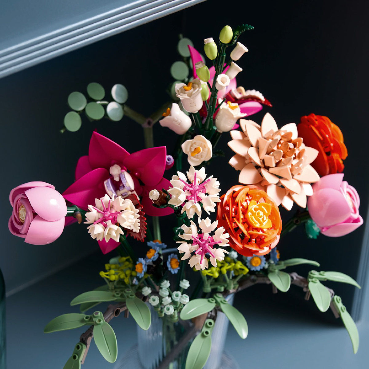 Building Blocks Valentine's Day Gift for Women/Men, for Anniversary 968PC Romantic Rose Flower Bouquet