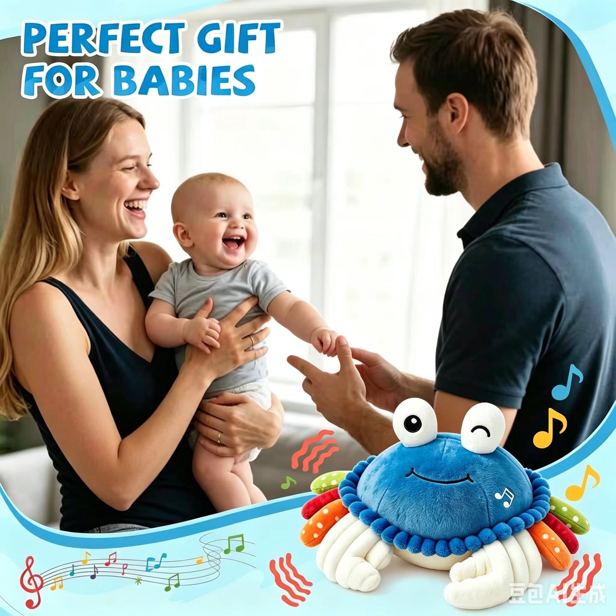 Electric Plush Crawling Crab Toys(USB Charger)
